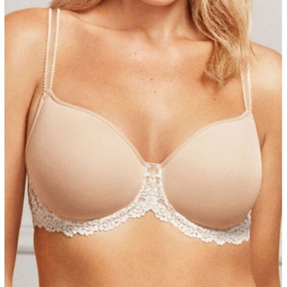 Wacoal Size 38DD Sand Nude Embrace Lace Contour Bra NEW - Picture 1 of 2